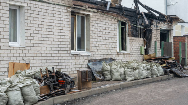 Professional Fire Damage Restoration technician working in Bethesda, MD